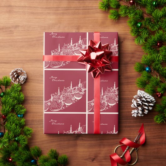 Persoonlijk Kerstmis Tafel Minimalistisch Ontwerp Cadeaupapier (Feestdagen Geschenken)