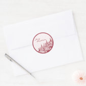Persoonlijk Kerstmis Tafel Minimalistisch Ontwerp Ronde Sticker (Envelop)