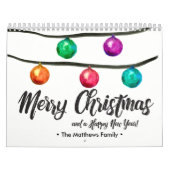 Persoonlijk, Kerstmis, Waterverf, aangepaste foto Kalender (Hoes)