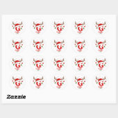 Persoonlijk Kerstmonogram G Kerstmannenhoed Ronde Sticker (Vel)