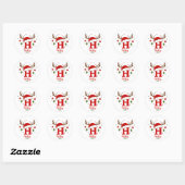 Persoonlijk Kerstmonogram H Kerstmannenhoed Ronde Sticker (Vel)