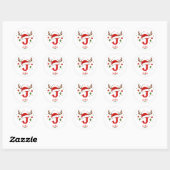 Persoonlijk Kerstmonogram J Kerstmannenhoed Ronde Sticker (Vel)
