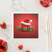 Persoonlijk Kerstmonogram M met Sinterklaashoed Servet (Insitu)