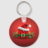 Persoonlijk Kerstmonogram M met Sinterklaashoed Sleutelhanger (Achterkant)