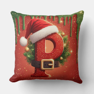 Persoonlijk Kerstmonogram P leuk cadeau Kussen