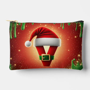 Persoonlijk Kerstmonogram V met kerstmuts Etui