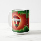 Persoonlijk Kerstmonogram V met Santa-hoed Koffiemok (Voorkant links)