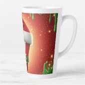Persoonlijk Kerstmonogram V met Santa-hoed Latte Mok (Rechts)
