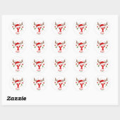 Persoonlijk Kerstmonogram Y Kerstmannenhoed Ronde Sticker (Vel)