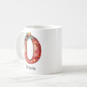 Persoonlijk kerstornament Monogram O Koffiemok (Voorkant links)