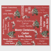 Persoonlijk kerstrood cadeaupapier (Vlak)