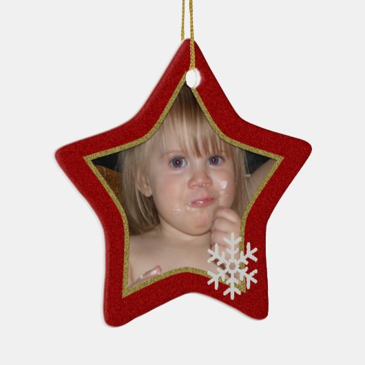 Persoonlijk kerstStar-versieringsmodel Keramisch Ornament (Rechts)