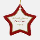 Persoonlijk kerstStar-versieringsmodel Keramisch Ornament (Achterkant)