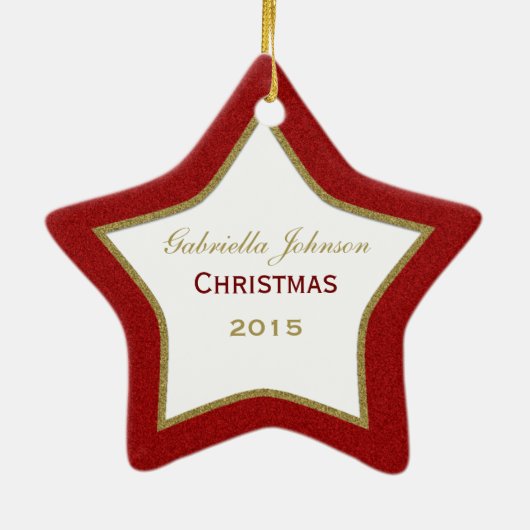 Persoonlijk kerstStar-versieringsmodel Keramisch Ornament (Achterkant)