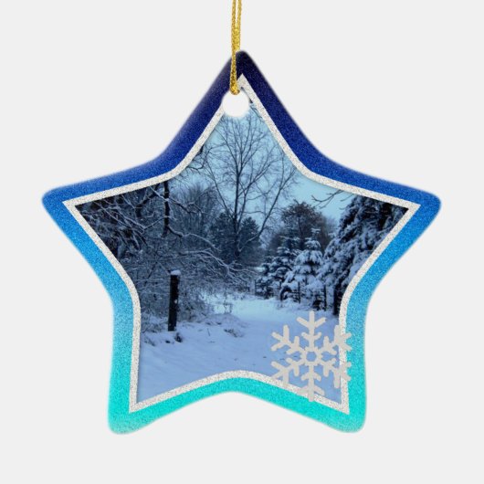 Persoonlijk kerstStar-versieringsmodel Keramisch Ornament (Voorkant)