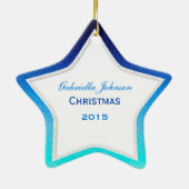 Persoonlijk kerstStar-versieringsmodel Keramisch Ornament (Achterkant)