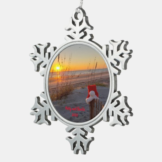 Persoonlijk kerststrand Santa hat Ornament (Rechts)