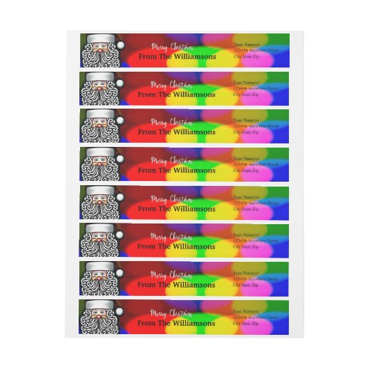 Persoonlijk kerstterugzendadres voor kerstmis (Vel)