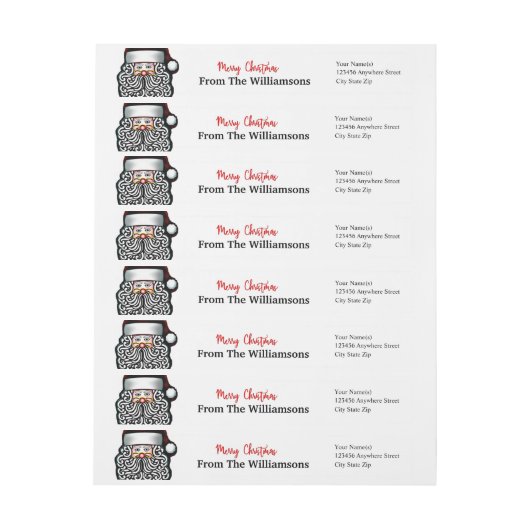 Persoonlijk kerstterugzendadres voor kerstmis (Vel)