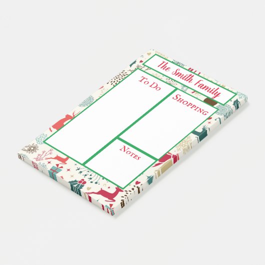 Persoonlijk kerstthema post-it® notes (Schuin)
