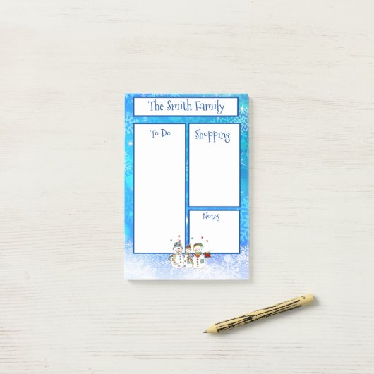 Persoonlijk kerstthema post-it® notes (Op bureau)