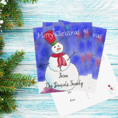 Persoonlijk kerstvakantieBriefkaart met Snowman Briefkaart