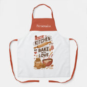 Persoonlijk Keuken Cadeau met 'Bakken met Liefde'  Schort (Voorkant)