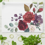 Persoonlijk keukenhanddoek wit rozen Gold Geomet (Gevouwen)