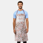 Persoonlijk keukenschort met bloemenmonogram schort (Gedragen)