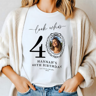 Persoonlijk 'Kijk wie 40 is' Foto Verjaardags-T-Sh Tri-Blend Shirt