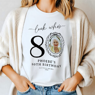 Persoonlijk 'Kijk wie 80 is' Foto Verjaardags T-Sh Tri-Blend Shirt
