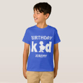 Persoonlijk Kind Superheld Boy Silhouette T-shirt (Voorkant volledig)
