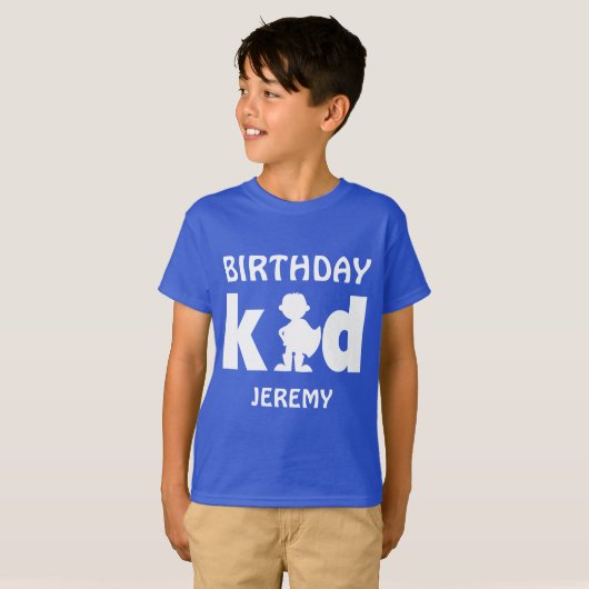 Persoonlijk Kind Superheld Boy Silhouette T-shirt (Voorkant volledig)