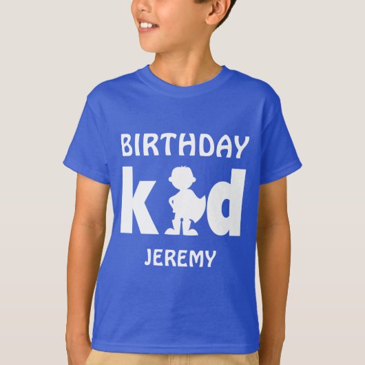 Persoonlijk Kind Superheld Boy Silhouette T-shirt (Voorkant)