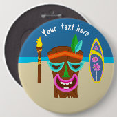Persoonlijk kinder-Hawaiaans luaufeest Ronde Button 6,0 Cm (Voorkant /achterkant)
