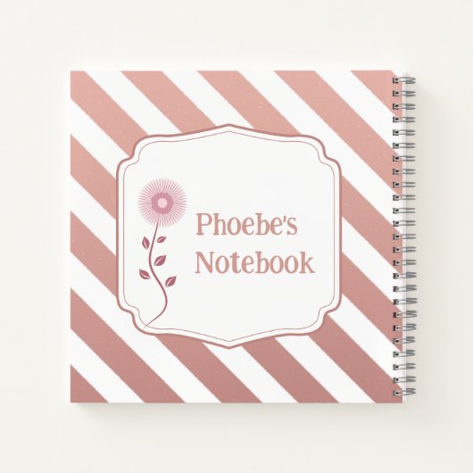 Persoonlijk kinder notitieboek met roze gouden str (Achterkant)