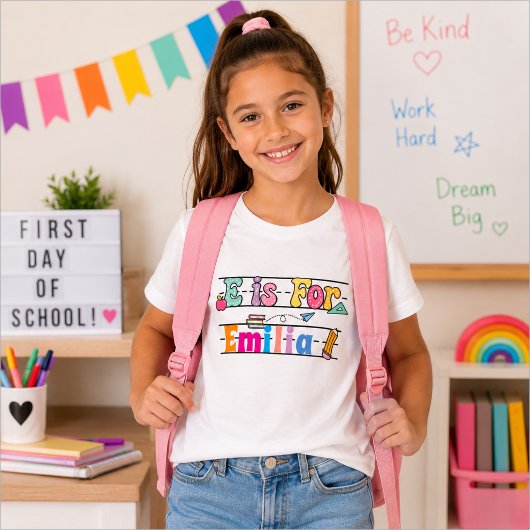 Persoonlijk kinder T-shirt voor terug naar school