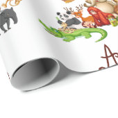 Persoonlijk kinderdieren inpakpapier (Rol Hoek)
