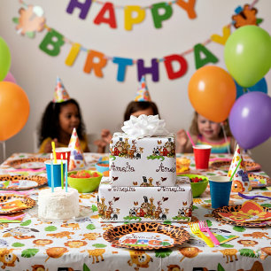 Persoonlijk kinderdieren inpakpapier