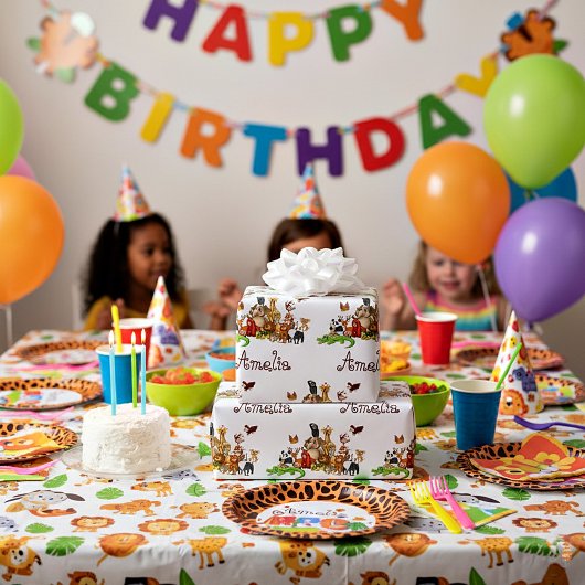 Persoonlijk kinderdieren inpakpapier