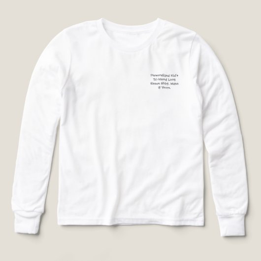 Persoonlijk Kinderen Tri-blend Lange Mouwen T-shir (Voorkant)