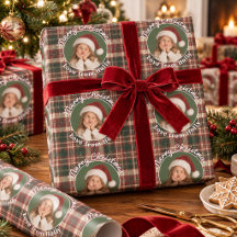 Persoonlijk kinderfoto Schotse ruit kerstmis