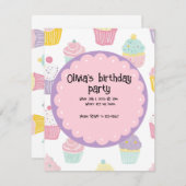 persoonlijk kinderverjaardag cupcake ontwerp (Voorkant / Achterkant)