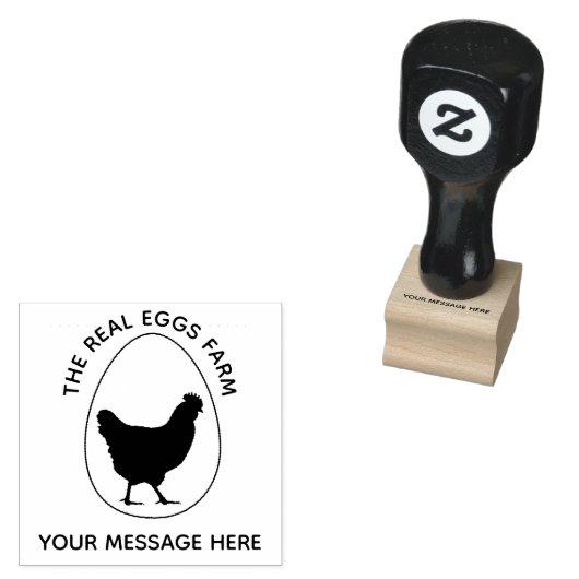 Persoonlijk Kip Ei Pluimveebedrijf Logo Rubberstempel (Gestempeld)