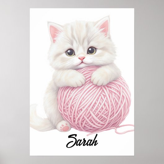 Persoonlijk | Kitten Garenspeeltijd Poster (Voorkant)