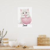Persoonlijk | Kitten Garenspeeltijd Poster (Keuken)