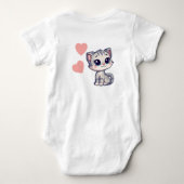 Persoonlijk Kitten & Garentang Baby Rompertje (Achterkant)