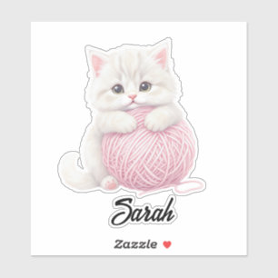 Persoonlijk Kittenschaar Speeltijd Sticker
