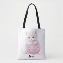 Persoonlijk | Kittenspeelgoedtas van garen Tote Bag