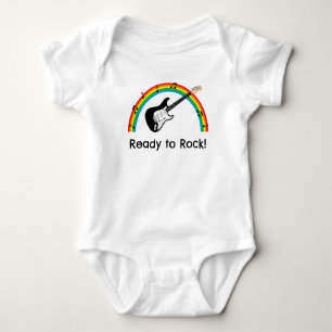 Persoonlijk 'Klaar om te Rocken' Gitaar Baby T-shi Romper